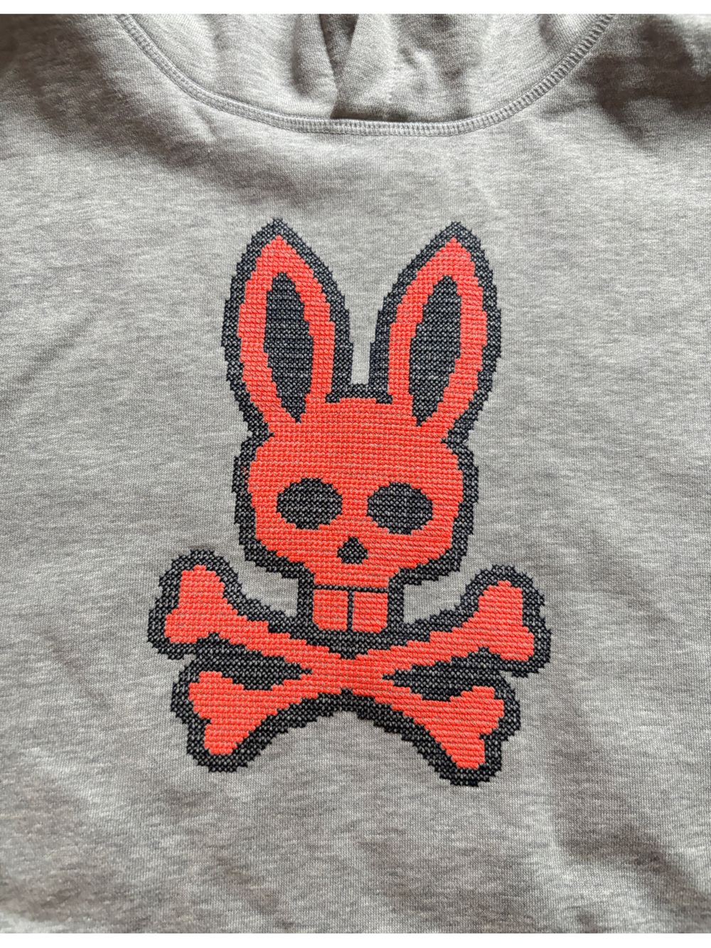 Psycho Bunny gray fleece lined Lancaster hooded sweatshirt sz S/M streetwear EUC - Picture 5 of 11